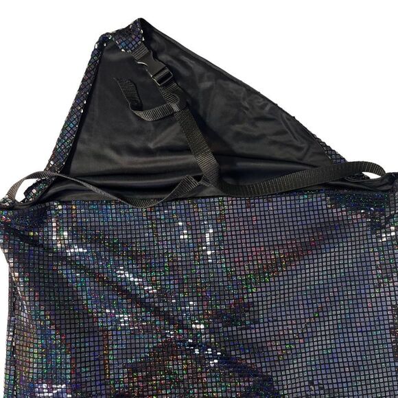 NEW Dodo Bar Or Vika Buckled Sequin Embellished Top One Shoulder Black Size 10 - Picture 8 of 14